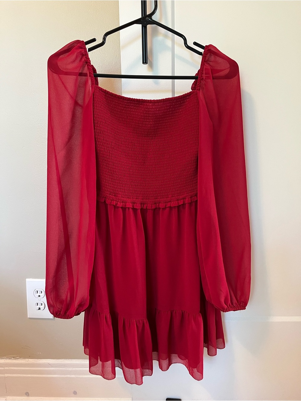 Aritzia Wilfred Tempest Mini Dress in Red